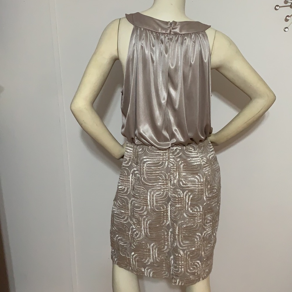 Jessica Howard Evenings tan Sleeveless Faux Gemstone Dress - Picture 3 of 13
